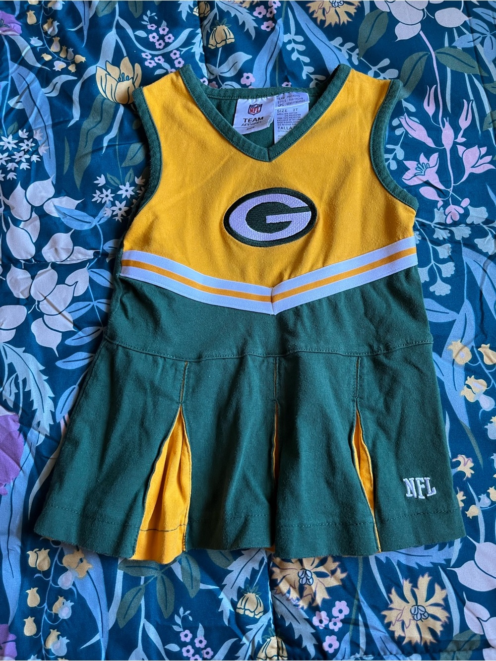 NFL Green Bay Packers Toddlers Cheer Dress - Green & Yellow Size 2T